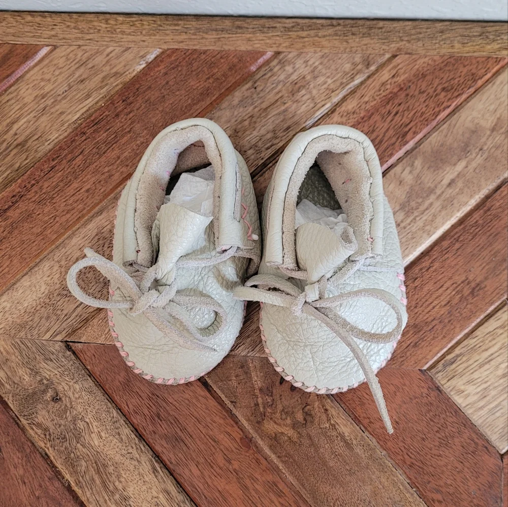 Beige Baby Leather Moccasins